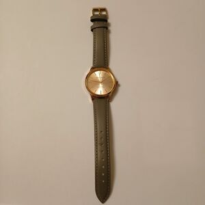 Monroe Classique Sunburst Rose Gold Grey Genuine Leather Watch WR READ